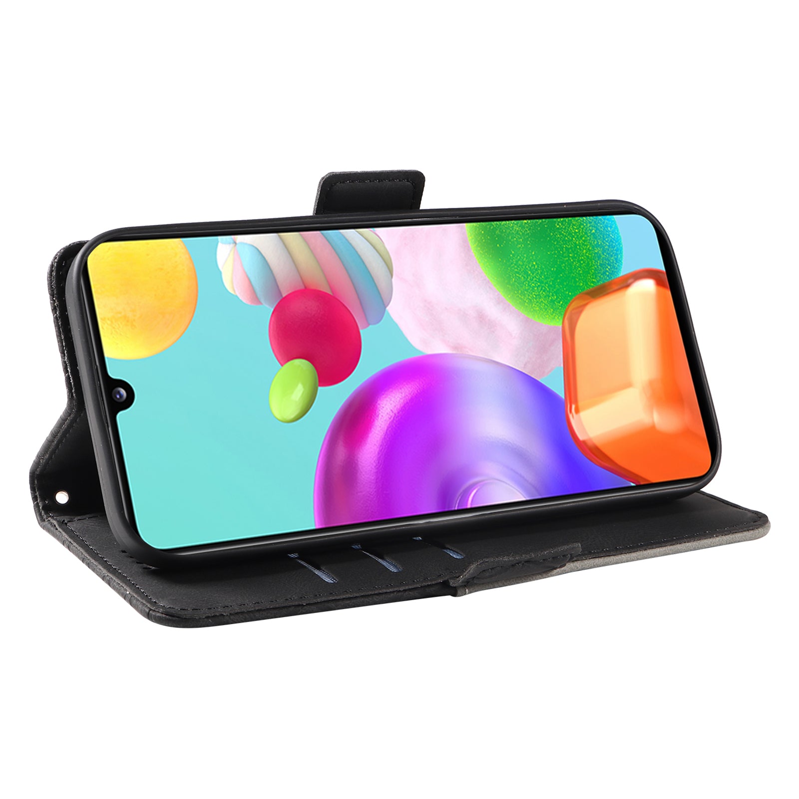 Color Splicing Case for Samsung Galaxy A41 (Global Version) Rhombus Imprinted Leather Wallet Stand Phone Cover Color Splicing Case for Samsung Galaxy A41 (Global Version) Rhombus Imprinted Leather Wallet Stand Phone Cover